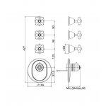 Carlo Frattini Bateria natryskowa termostatyczna podtynkowa Chrom F5043X3CR