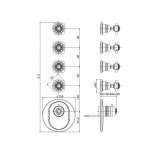 Carlo Frattini Bateria natryskowa termostatyczna podtynkowa Chrom F5113X4CR