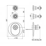 Carlo Frattini Bateria natryskowa termostatyczna podtynkowa Chrom F5113X2CR