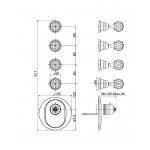 Carlo Frattini Bateria natryskowa termostatyczna podtynkowa Chrom F5113X4CCR