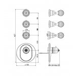 Carlo Frattini Bateria natryskowa termostatyczna podtynkowa Chrom F5113X3CCR