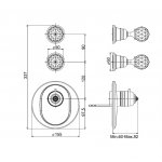 Carlo Frattini Bateria natryskowa termostatyczna podtynkowa Chrom F5113X2CCR