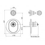 Carlo Frattini Bateria natryskowa termostatyczna podtynkowa Chrom F5113X1CCR