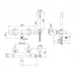 Carlo Frattini Bateria wannowo-natryskowa termostatyczna ścienna z zestawem natryskowym Chrom F4284CR