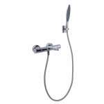 Carlo Frattini Bateria wannowo-natryskowa termostatyczna ścienna z zestawem natryskowym Chrom F4204CR