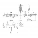 Carlo Frattini Bateria wannowo-natryskowa termostatyczna ścienna z zestawem natryskowym Chrom F4204CR