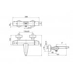 Carlo Frattini Bateria wannowo-natryskowa termostatyczna ścienna bez zestawu natryskowego Chrom F4204/1CR