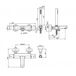 Carlo Frattini Bateria wannowo-natryskowa termostatyczna ścienna z zestawem natryskowym Chrom F4274CR