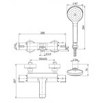 Carlo Frattini Bateria wannowo-natryskowa termostatyczna ścienna z zestawem natryskowym Chrom F4074CR