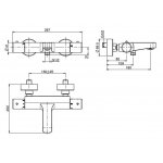 Carlo Frattini Bateria wannowo-natryskowa termostatyczna ścienna bez zestawu natryskowego Chrom F4274/1CR