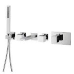 Carlo Frattini Bateria wannowo-natryskowa termostatyczna podtynkowa z zestawem natryskowym Chrom F3589X2CR