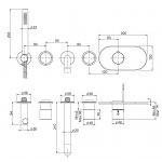 Carlo Frattini Bateria wannowo-natryskowa termostatyczna podtynkowa z zestawem natryskowym Chrom F3199X2CR
