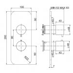 Carlo Frattini Bateria wannowo-natryskowa termostatyczna podtynkowa z przełącznikiem 2/3 wylotów Chrom F3229X7CR