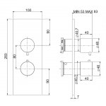 Carlo Frattini Bateria wannowo-natryskowa termostatyczna podtynkowa z przełącznikiem 2/3 wylotów Chrom F3939X7CR
