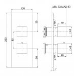 Carlo Frattini Bateria wannowo-natryskowa termostatyczna podtynkowa z przełącznikiem 2/3 wylotów Chrom F3509X7CR