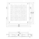 Carlo Frattini Deszczownica prysznicowa sufitowa 500x500 mm Chrom F2425CR