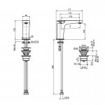 Carlo Frattini Eclipse Bateria umywalkowa jednouchwytowa z korkiem kilk-klak Chrom F3901CR