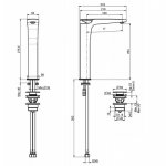 Carlo Frattini Eclipse Bateria umywalkowa wysoka jednouchwytowa z korkiem kilk-klak Chrom F3911CR