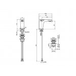 Carlo Frattini Eclipse Bateria bidetowa jednouchwytowa z korkiem kilk-klak Chrom F3902CR