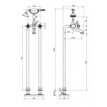 Carlo Frattini Elizabeth Bateria wannowa wolnostojąca ze słuchawką Chrom F5084/4CR