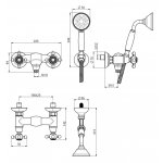 Carlo Frattini Elizabeth Bateria natryskowa ścienna ze słuchawką Chrom F5085CR