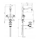 Carlo Frattini Elizabeth Bateria umywalkowa z korkiem automatycznym Chrom F5091CR