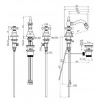 Carlo Frattini Elizabeth Bateria bidetowa 3-otworowa z korkiem automatycznym Chrom F5082CR