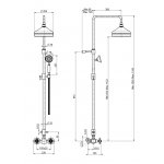 Carlo Frattini Elizabeth Bateria natryskowa z kolumną, słuchawką i zestawem natryskowym Chrom F5085/2CR