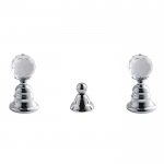 Carlo Frattini Elizabeth Chic Bateria bidetowa 3-otworowa z korkiem automatycznym Chrom F5102CCR