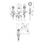 Carlo Frattini Elizabeth Chic Bateria wannowa nablatowa ze słuchawką Chrom F5094CCR