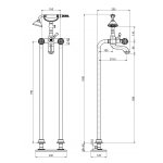 Carlo Frattini Elizabeth Chic Bateria wannowa podłogowa z zestawem natryskowym Chrom F5084/4CCR