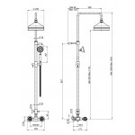 Carlo Frattini Elizabeth Chic Bateria natryskowa z kolumną, słuchawką i zestawem natryskowym Chrom F5085/2CCR