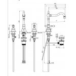 Carlo Frattini Epoque Bateria umywalkowa 3-otworowa z korkiem automatycznym Chrom F5051CR