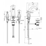 Carlo Frattini Epoque Bateria umywalkowa 3-otworowa z korkiem automatycznym Chrom F5071CR