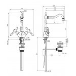 Carlo Frattini Epoque Bateria umywalkowa z obrotową wylewką Chrom F5061CR