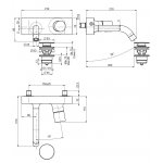 Carlo Frattini Fluid Bateria umywalkowa natynkowa z wylewką 20 cm Chrom F3861LCR