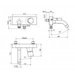 Carlo Frattini Fluid Bateria wannowo-natryskowa bez słuchawki Chrom F3854/1CR