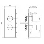 Carlo Frattini Fluid Bateria natryskowa podtynkowa z 2/3 wyjściami Chrom F3859X6CR
