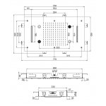 Carlo Frattini Hamonia Deszczownica prysznicowa sufitowa 700x400 mm z diodą LED Chrom F2904CR