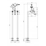 Carlo Frattini Herend Bateria wannowa wolnostojąca z zestawem prysznicowym Chrom F5404/4CR