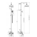 Carlo Frattini Herend Bateria natryskowo-wannowa z kolumną natryskową Chrom F5404/2CR