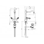 Carlo Frattini Herend Chic Bateria umywalkowa obrotową wylewką Chrom F5411CCR
