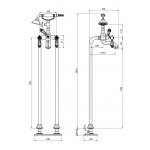 Carlo Frattini Herend Chic Bateria wannowa wolnostojąca ze słuchawką prysznicową Chrom F5404/4CBCR