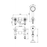 Carlo Frattini Herend Chic Bateria natryskowa ze słuchawka prysznicową Chrom F5405CCR
