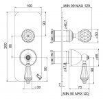 Carlo Frattini Herend Chic Bateria natryskowa podtynkowa z przełącznikiem 2/3 wylotów Chrom F5409X6CCR