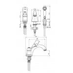 Carlo Frattini Lamp Bateria wannowa 3-otworowa Chrom F3314CR