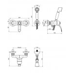 Carlo Frattini Lamp Bateria natryskowa z zestawem natryskowym Chrom F3305CR