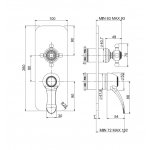 Carlo Frattini Lamp Bateria wannowo-natryskowa podtynkowa z przełącznikiem 2/3 wylotów Chrom F3309X6CR