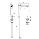 Carlo Frattini Mast Bateria umywalkowa jednootworowa wysoka z korkiem Chrom F3131LCR.ES