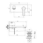 Carlo Frattini Mast Bateria umywalkowa ścienna z korkiem Chrom F3141LX5CR